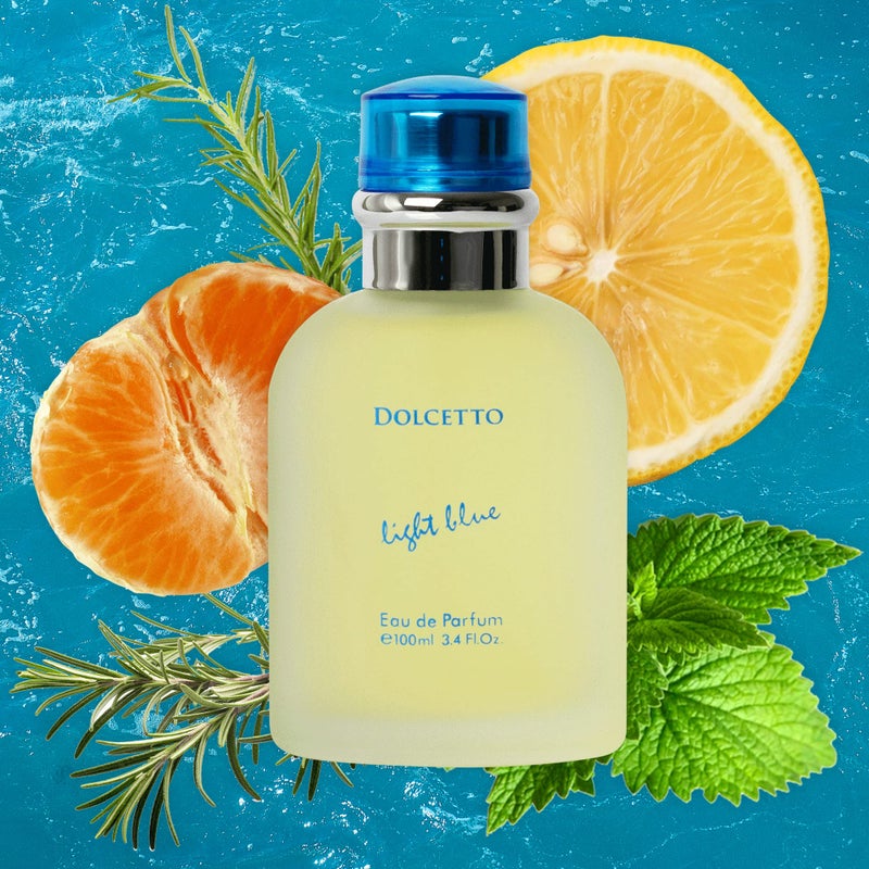 NovoGlow Dolcetto Light Blue Eau De Parfum for Men 3.4 Fl. Oz. 100ml Refreshing Combination of Woody Floral & Aquatic Fragrance - Scent Lasts All Day A Gift for Any Occasion - Image 3